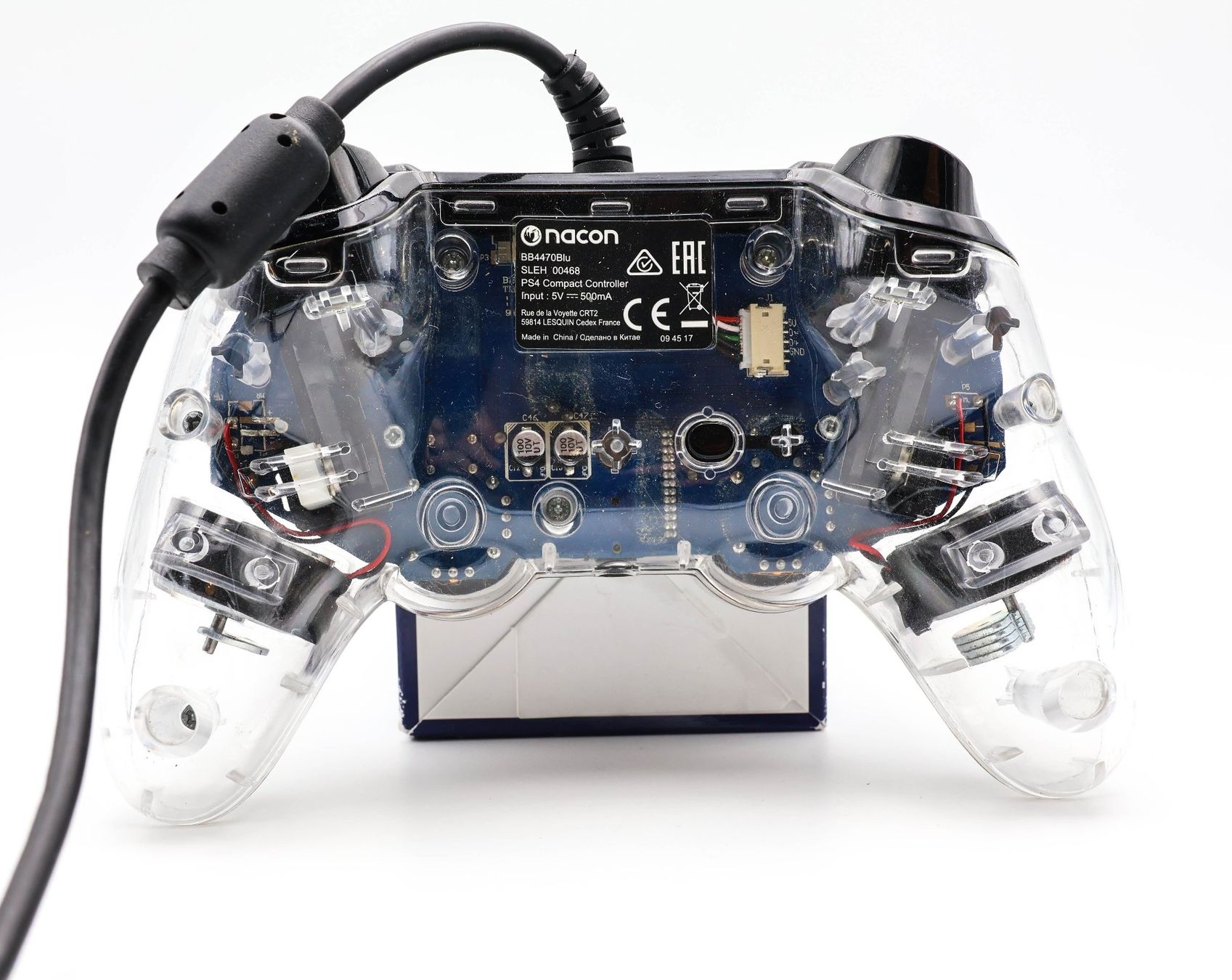 Manette PS4 Transparente Glow Nacon Filaire - Vue 2