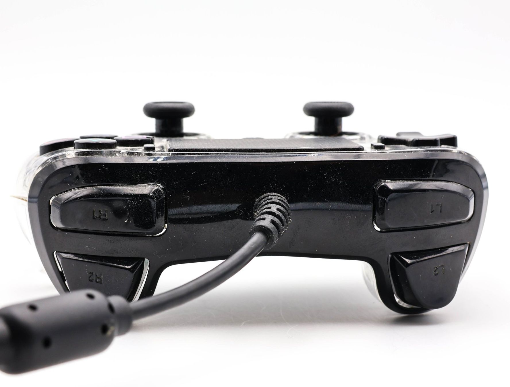 Manette PS4 Transparente Glow Nacon Filaire - Vue 3