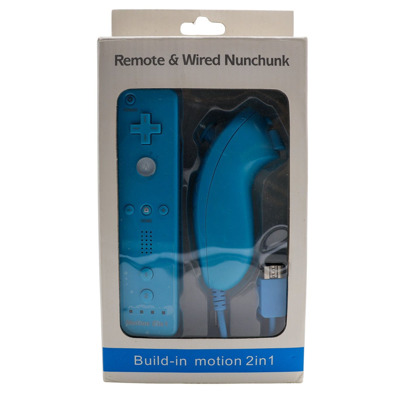 Télécommande Wii & Nunchunk Filaire Bleue